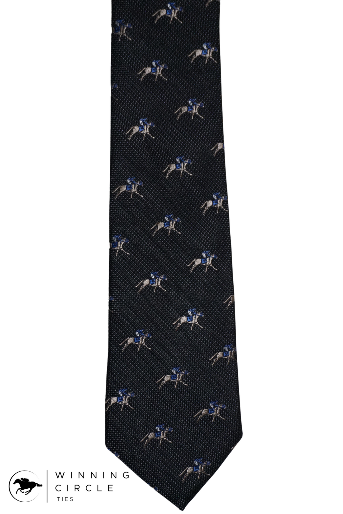 Black Horse Racing Tie - Blue Silks (Gift Boxed)