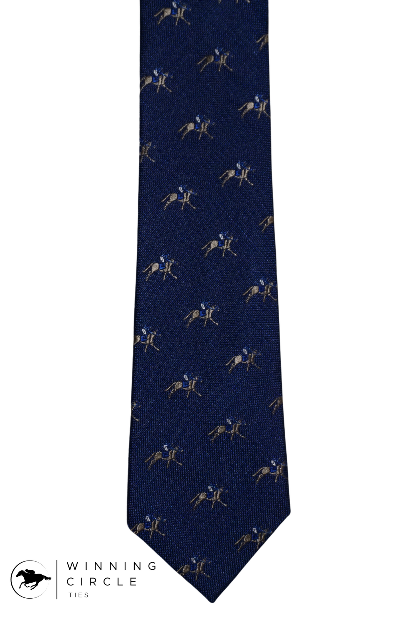 Navy Blue Horse Racing Tie - Blue Silks (Gift Boxed)